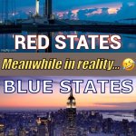 Red states vs. blue states meme
