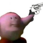 Kirby with a gun