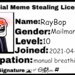 RayBops meme stealing license