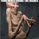 Grossed Out Alien | WHEN YOU TOUCH WET FOOD WHILE DOING THE DISHES; EWWWWW | image tagged in grossed out alien | made w/ Imgflip meme maker