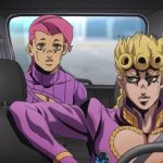 JoJo's Bizarre Adventure Giorno and Doppio in the car