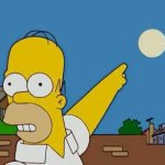 Homer Simpson pointing at sun
