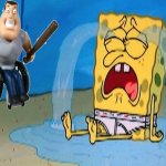 Spongebob Crying Right Next To Joe Swanson