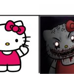 Hello Kitty Cute To Creepy meme