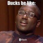 qucak | Ducks be like:; Q | image tagged in wack | made w/ Imgflip meme maker