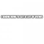 I know how to get views | image tagged in i know how to get views | made w/ Imgflip meme maker