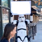 Stormtrooper with sign