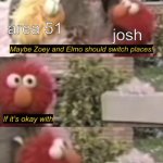 Sorry, bit late to the party! | area 51; josh; the internet from 2018 to 2021 | image tagged in elmo rocko | made w/ Imgflip meme maker