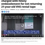 felony embezzlement VHS tape rental meme