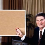 Ronald Reagan pointing at sign template