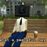 What a peaceful day today meme