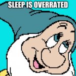 Oh go way | SLEEP IS OVERRATED | image tagged in oh go way | made w/ Imgflip meme maker