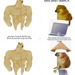 buff doge vs.horny cheems