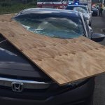 plywood in windshield