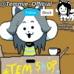 Temmie_Official announcement template meme
