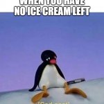 No ice cream = sad noot | WHEN YOU HAVE NO ICE CREAM LEFT | image tagged in sad noot,ice cream | made w/ Imgflip meme maker