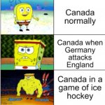 Canadian Sponge | image tagged in spongebob,upgraded strong spongebob,funny,canada | made w/ Imgflip meme maker
