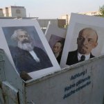 Marx and Lenin in dumpster