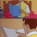 Peter Parker reading book - 2 frames