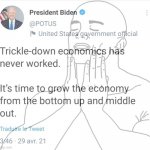 Joe Biden trickle-down economics meme