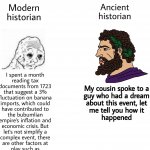 Modern vs. ancient historian