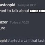 Discord Call | Anime Tiddies | image tagged in discord call | made w/ Imgflip meme maker