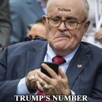 Rudy's A Sucker | WAIT.  HMM...  WHAT THE? SUCKER; TRUMP'S NUMBER WORKED YESTERDAY. . . | image tagged in rudy looking for trump,rudy,trump,maga,sucker | made w/ Imgflip meme maker
