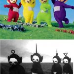 white colored teletubbies