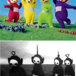 white colored teletubbies meme