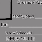 CrusaderPay Blank Card meme