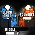 Birth Order Sucks | OLDEST CHILD YOUNGEST CHILD MIDDLE CHILD | image tagged in srgrafo 152 | made w/ Imgflip meme maker