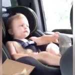 Kid throws out a shoe out of a car GIF Template