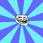 troll face with blue background