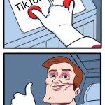 Lets cancel them both | End Fortnite; End TikTok | image tagged in pressing both buttons,tiktok,fortnite | made w/ Imgflip meme maker