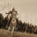 King Théoden Leading the Rohirrim meme