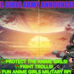 Anime girls army announcement