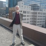 Karl Gregory Jones atop the Lumber Exchange Building