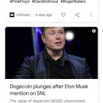Pink Floyd Hits USA Elon Musk kills Dogecoin News Duo meme