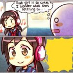Cute Girl Listen To Music