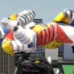 Jet Jaguar Praying Godzilla does not Atomic Breath him GIF Template