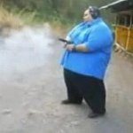 Fat guy shooting GIF Template