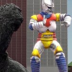 Jet Jaguar learns he cannot defeat Godzilla with karate moves GIF Template