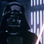 Darth Vader with lightsaber meme