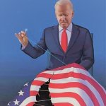 Joe Biden stitching american flag redux 2
