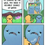 to survive in the wild you need a reliable source of water x∞ | image tagged in to survive in the wild | made w/ Imgflip meme maker