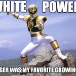 White Power Ranger | WHITE; POWER; RANGER WAS MY FAVORITE GROWING UP | image tagged in white power ranger,white power,memes,racism,power rangers | made w/ Imgflip meme maker