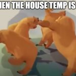 Best. Temperature. Ever. | WHEN THE HOUSE TEMP IS 69 | image tagged in bears dancing | made w/ Imgflip meme maker
