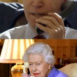 Biden on phone to Queen Elizabeth meme