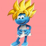 smurfette | image tagged in smurfette,super saiyan smurfette,smurfs,goku,dragonball z,hair | made w/ Imgflip meme maker