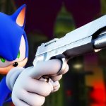 Sonic with a gun meme